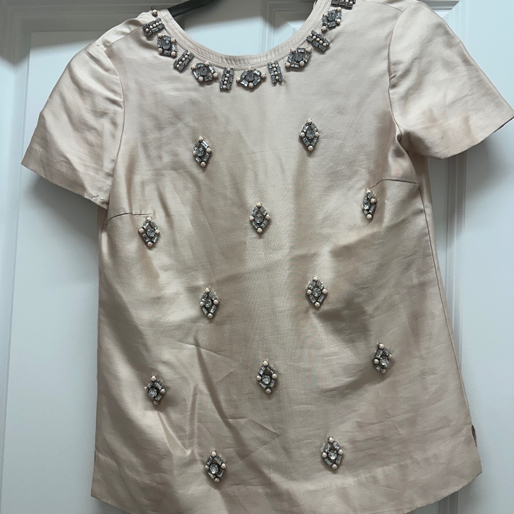 Tory Burch NWT Silk jeweled top - size 2